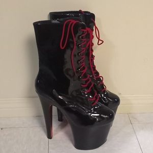 Black Patent Platform Boots